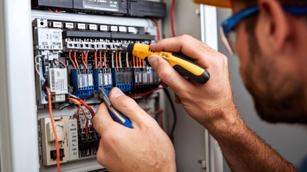 ballina electrcican rod flor from flor and son electrical fixing an electrical circuit board in a residential ballina property